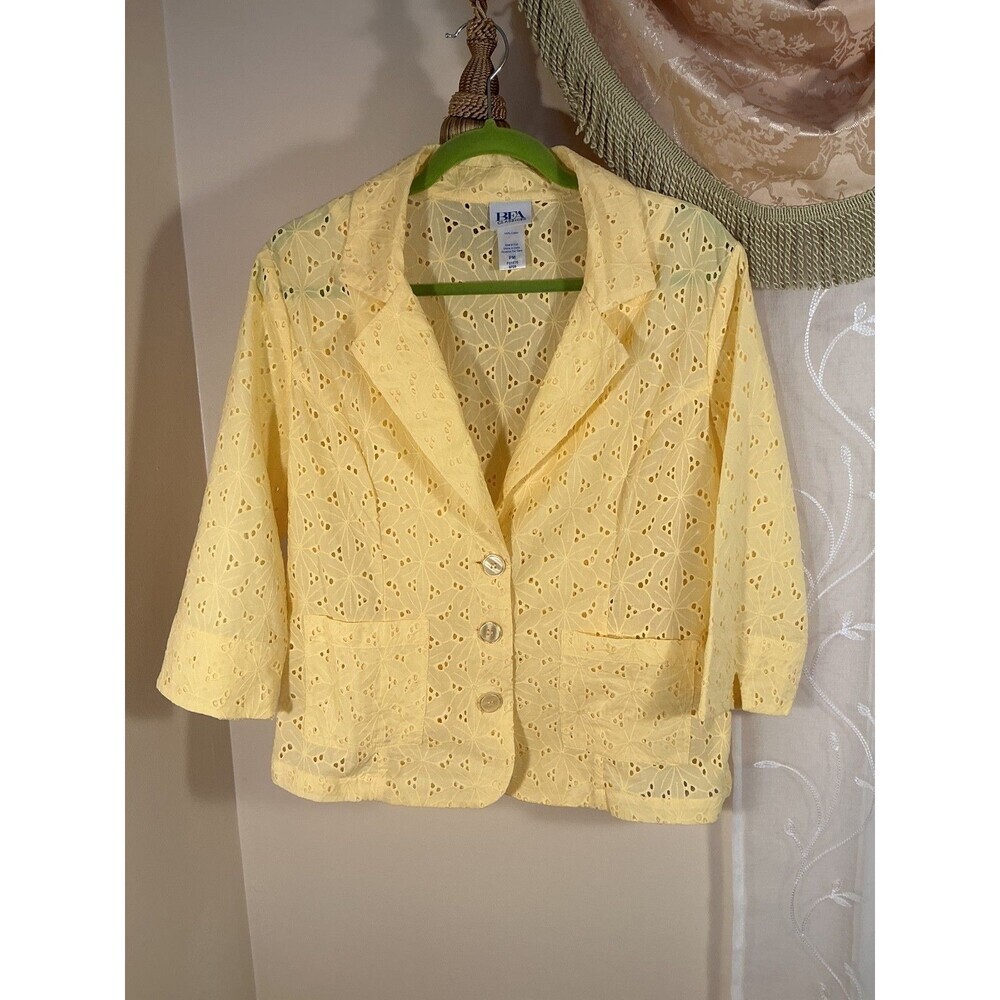 Bedford Fair Classics BFA Vintage Style Boho Eyelet Cotton Women's Jacket Sz PM